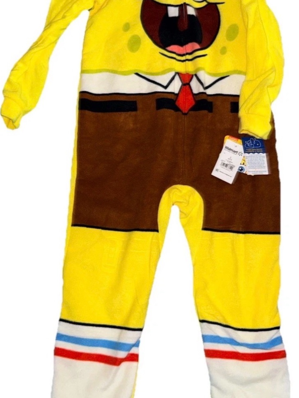 Nickelodeon SpongeBob SquarePants Kids Hooded Fleece One Piece Pajama Yellow 6/7